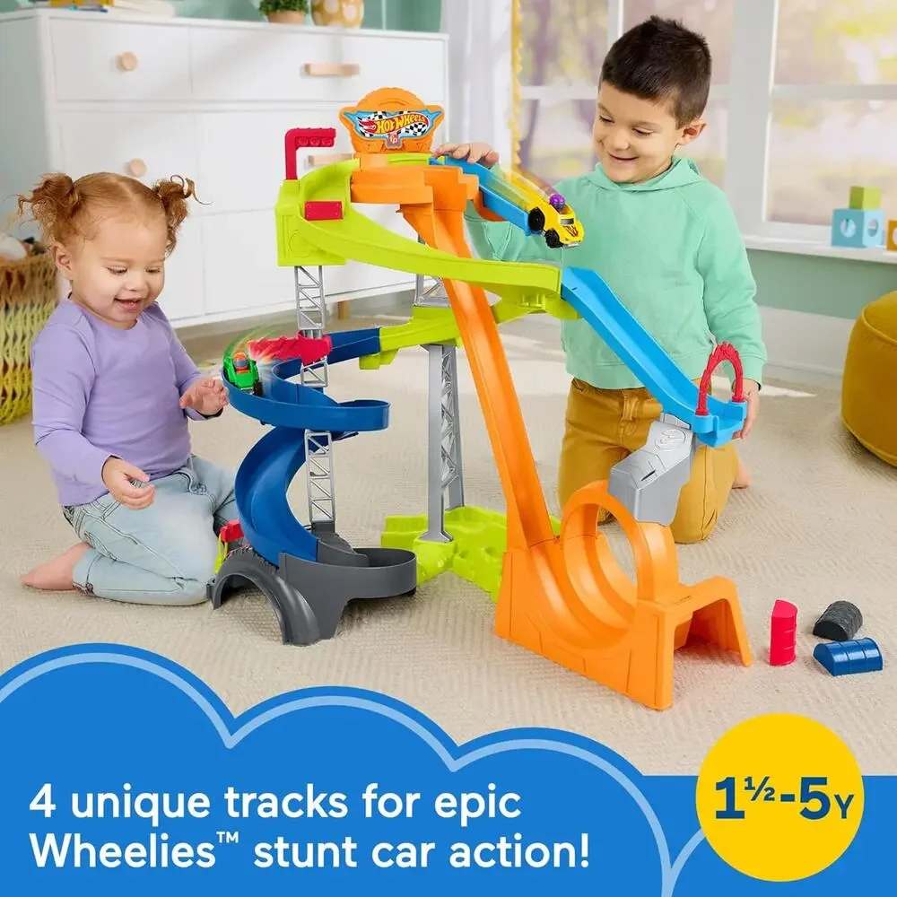 Fisher-Price Little People Toddler Toy Hot Wheels Spiral Stunt Race Track NWT